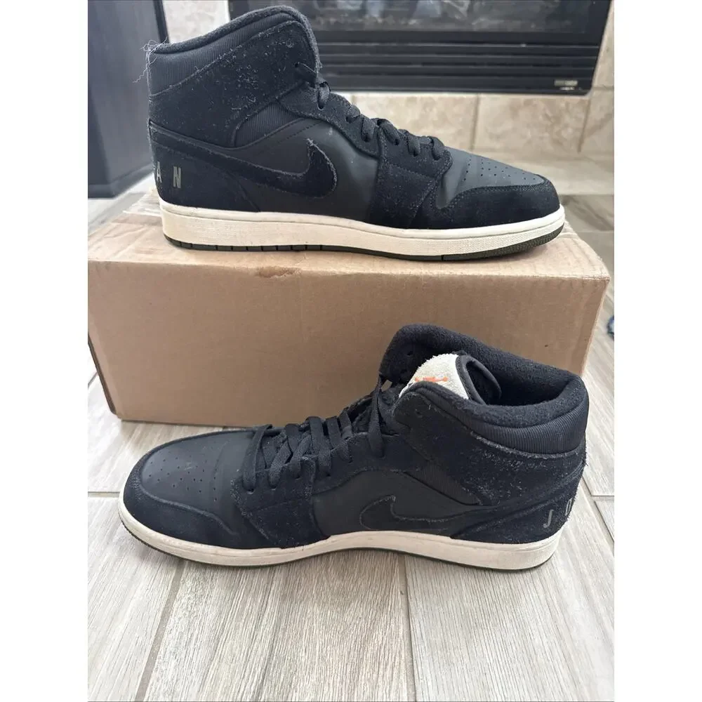 Size 13 Jordan 1 Mid Black Olive Canvas - BQ6579-001 - 2018 OG Rare